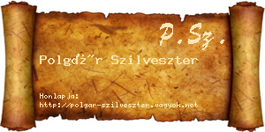Polgár Szilveszter névjegykártya
